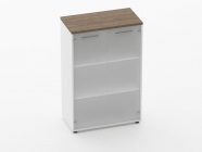 Шкаф 2 широкий 2 стеклянные двери Персона Грата Deka 10.12.161 Дуб Верцаска/Белый