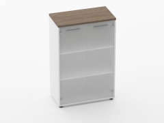 Шкаф 2 широкий 2 стеклянные двери Персона Грата Deka 10.12.161 Дуб Верцаска/Белый