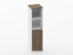 Шкаф 3 узкий 2 полки открытые, 2 полки закрытые Персона Грата Deka 10.16.11Л Дуб Верцаска/Белый
