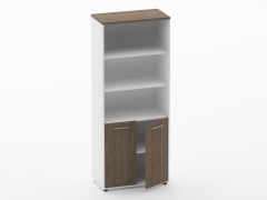 Шкаф 4 широкий верх открытый, низ закрытый Персона Грата Deka 10.19.111 Дуб Верцаска/Белый