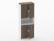 Шкаф 4 широкий закрытый с нишей Персона Грата Deka 10.19.121 Дуб Верцаска/Белый