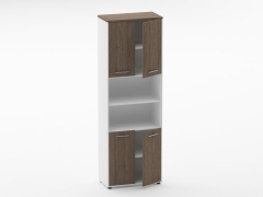 Шкаф 5 широкий закрытый с 2 -мя открытыми полками Персона Грата Deka 10.23.121 Дуб Верцаска/Белый