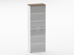 Шкаф 5 широкий закрытый, 4 стеклянные двери Персона Грата Deka 10.23.171 Дуб Верцаска/Белый