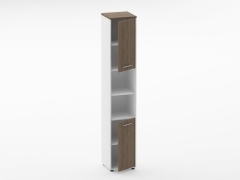 Шкаф 5 узкий закрытый с 2 -мя открытыми полками Персона Грата Deka 10.23.12Пр Дуб Верцаска/Белый