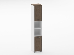 Шкаф 5 узкий закрытый, с нишей Персона Грата Deka 10.23.15Л Дуб Верцаска/Белый