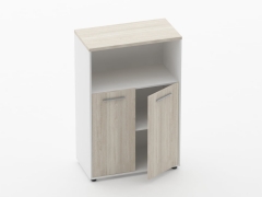 Шкаф 2 широкий закрытый с нишей Персона Грата Deka 10.12.111 Дуб Сантана светлый/Белый