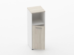 Шкаф 2 узкий закрытый с нишей Персона Грата Deka 10.12.11Л Дуб Сантана светлый/Белый