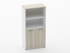 Шкаф 3 широкий 2 полки открытые, 2 полки закрытые Персона Грата Deka 10.16.111 Дуб Сантана светлый/Белый