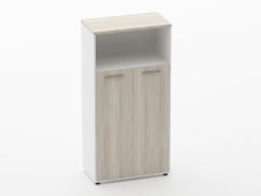 Шкаф 3 широкий 2 стеклянные двери, с нишей Персона Грата Deka 10.16.161 Дуб Сантана светлый/Белый