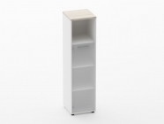 Шкаф 3 узкий 1 стеклянная дверь, с нишей Персона Грата Deka 10.16.16Л Дуб Сантана светлый/Белый