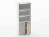 Шкаф 4 широкий верх открытый, низ закрытый Персона Грата Deka 10.19.111 Дуб Сантана светлый/Белый