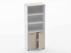 Шкаф 4 широкий верх открытый, низ закрытый Персона Грата Deka 10.19.111 Дуб Сантана светлый/Белый