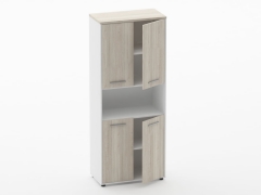 Шкаф 4 широкий закрытый с нишей Персона Грата Deka 10.19.121 Дуб Сантана светлый/Белый