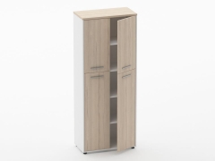 Шкаф 4 широкий 2 полки открытые и 2 стеклянные двери Персона Грата Deka 10.19.161 Туя/Белый