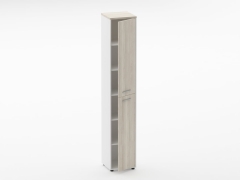 Шкаф 5 узкий закрытый Персона Грата Deka 10.23.16Пр Дуб Сантана светлый/Белый