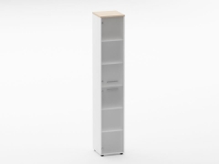 Шкаф 5 узкий закрытый, 2 стеклянные двери Персона Грата Deka 10.23.17Л Туя/Белый