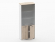 Шкаф 4 широкий верх стеклянные двери, низ закрытый Персона Грата Deka 10.19.171 Туя/Белый