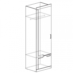 Шкаф-пенал Яна Ронда 317 Венге Белый глянец