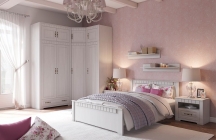 Спальня Мебельград Прованс 1 Бодега белая-Платина премиум