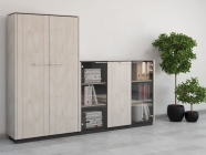 Шкаф однодверный средний стекло правый POINTEX CAP31143002 Светлый дуб