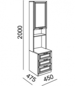 Стеллаж для принтера Rinner Остин Модуль 10 Ясень шимо светлый/белый