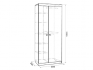 Шкаф двустворчатый Мебельсон Энерджи MDE-01 Дуб сонома Белый