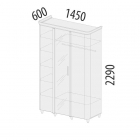 Шкаф трехдверный с зеркалом Витра Катрин 92.12 Дуб венге Белый песок Браун вуд