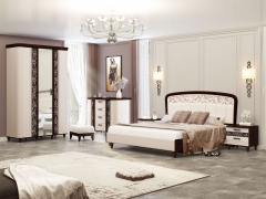 Комплект мебели для спальни Витра Катрин 02 Дуб венге Белый песок Санчо крем Браун вуд