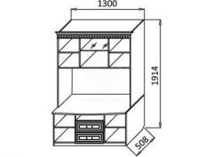 Секция для ТВА Марибель Гармония-4 01 Дуб беленый Туя светлая
