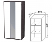 Шкаф навесной со стеклом Марибель Куб К04 Белый софт Дуб ирландский