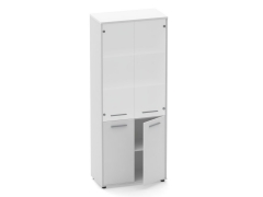 Шкаф 4 широкий верх стеклянные двери, низ закрытый Персона Грата Deka 10.19.171 Белый