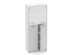 Шкаф 4 широкий верх стеклянные двери, низ закрытый Персона Грата Deka 10.19.191 Белый