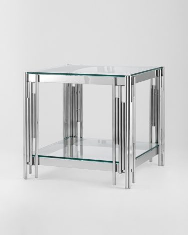 Журнальный столик Stool Group ГЭТСБИ 55x55 Серебро