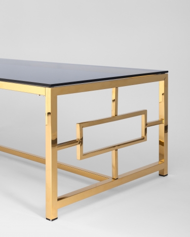 Журнальный стол Stool Group БРУКЛИН 120x60 Золото стекло smoke