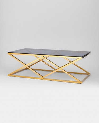Стол журнальный Stool Group ИНСИГНИЯ 120x60 Золото стекло smoke