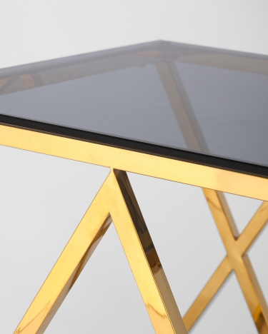 Журнальный стол Stool Group ИНСИГНИЯ 55x55 Золото стекло smoke