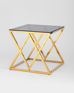 Журнальный стол Stool Group ИНСИГНИЯ 55x55 Золото стекло smoke