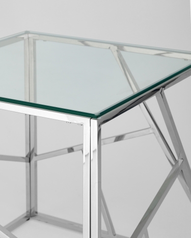 Журнальный столик Stool Group АРТ ДЕКО 55x55 Серебро