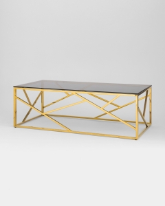 Журнальный стол Stool Group АРТ ДЕКО 120x60 золото стекло smoke