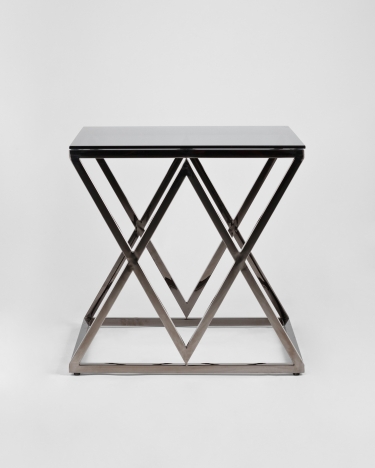 Журнальный стол Stool Group ИНСИГНИЯ 55x55 Темный хром стекло smoke