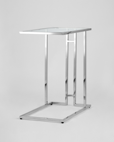 Журнальный столик Stool Group Бостон 50x32 Серебро стекло прозрачное