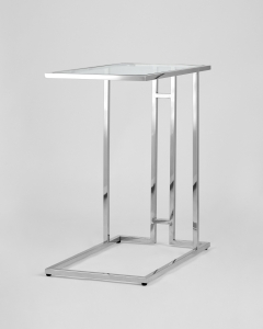 Журнальный столик Stool Group Бостон 50x32 Серебро стекло прозрачное
