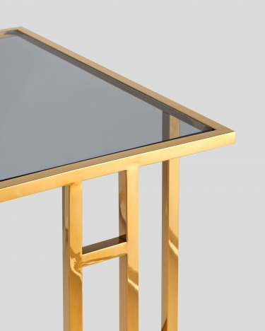 Журнальный столик Stool Group Бостон 50x32 Золото стекло smoke