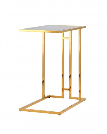 Журнальный столик Stool Group Бостон 50x32 Золото стекло smoke