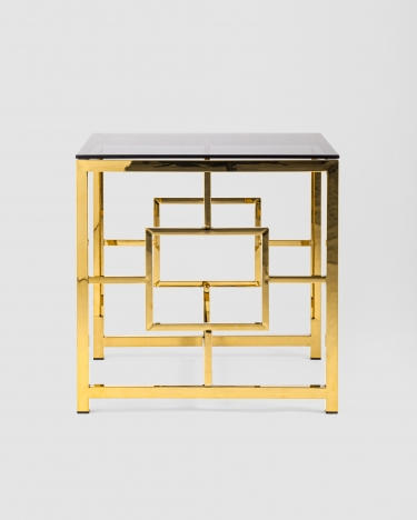 Журнальный столик Stool Group БРУКЛИН 55x55 Золото стекло smoke