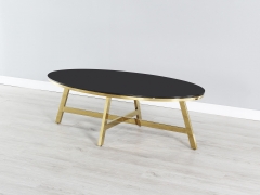 Журнальный стол Stool Group АЛЬБА 100x50 Золото стекло черное