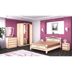 Шкаф трехдверный Браво Виктория 04 Макиато Дуб молочный с патиной