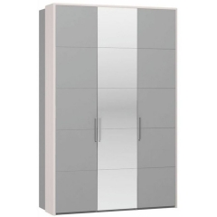 Шкаф трехстворчатый Браво Вива ШР-3 с зеркалом Фарго Мокко глянец с накладками сбоку
