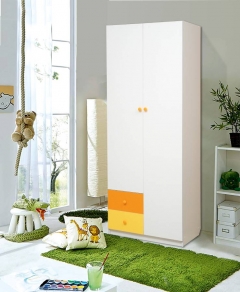 Шкаф Матрица 2-х дверный с ящиками Радуга Белый/Желтый/Синий