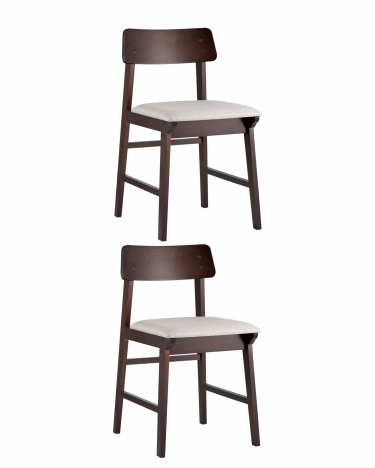 Комплект из двух стульев Stool Group ODEN мягкая тканевая Светло-серая обивка
